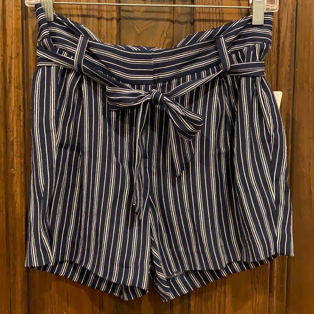 Navy & White Striped Shorts by Laundry